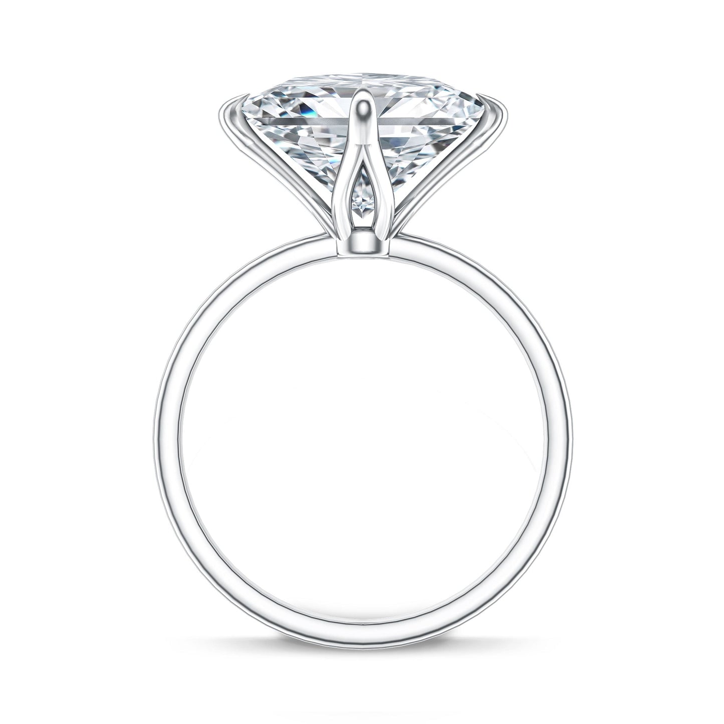 Solitaire 5 Carat Princess Cut Lab Grown Diamond Huge Engagement Ring with IGI Certificate