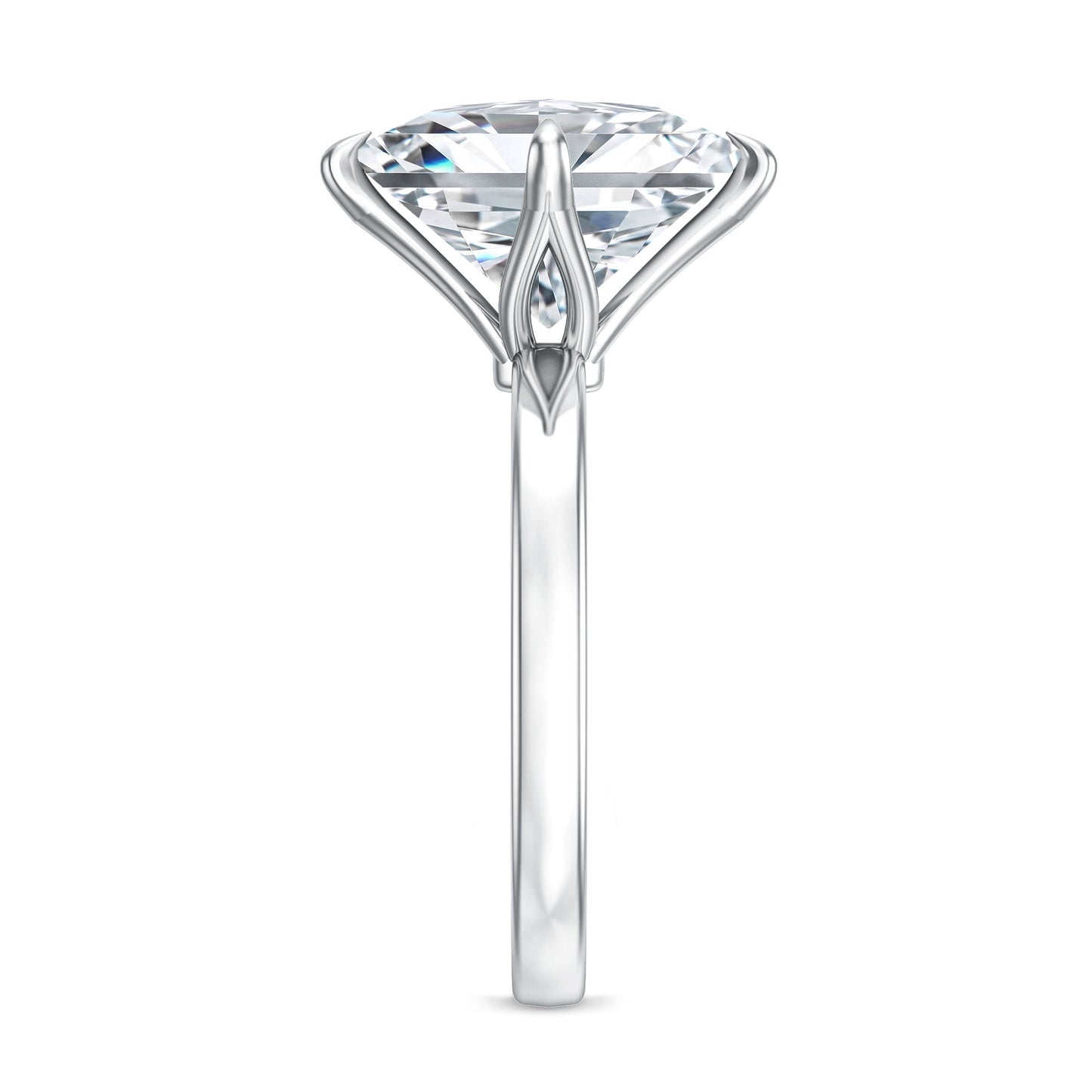 Solitaire 5 Carat Princess Cut Lab Grown Diamond Huge Engagement Ring with IGI Certificate