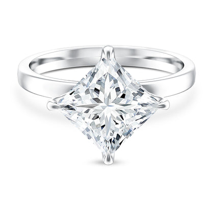 Solitaire 5 Carat Princess Cut Lab Grown Diamond Huge Engagement Ring with IGI Certificate