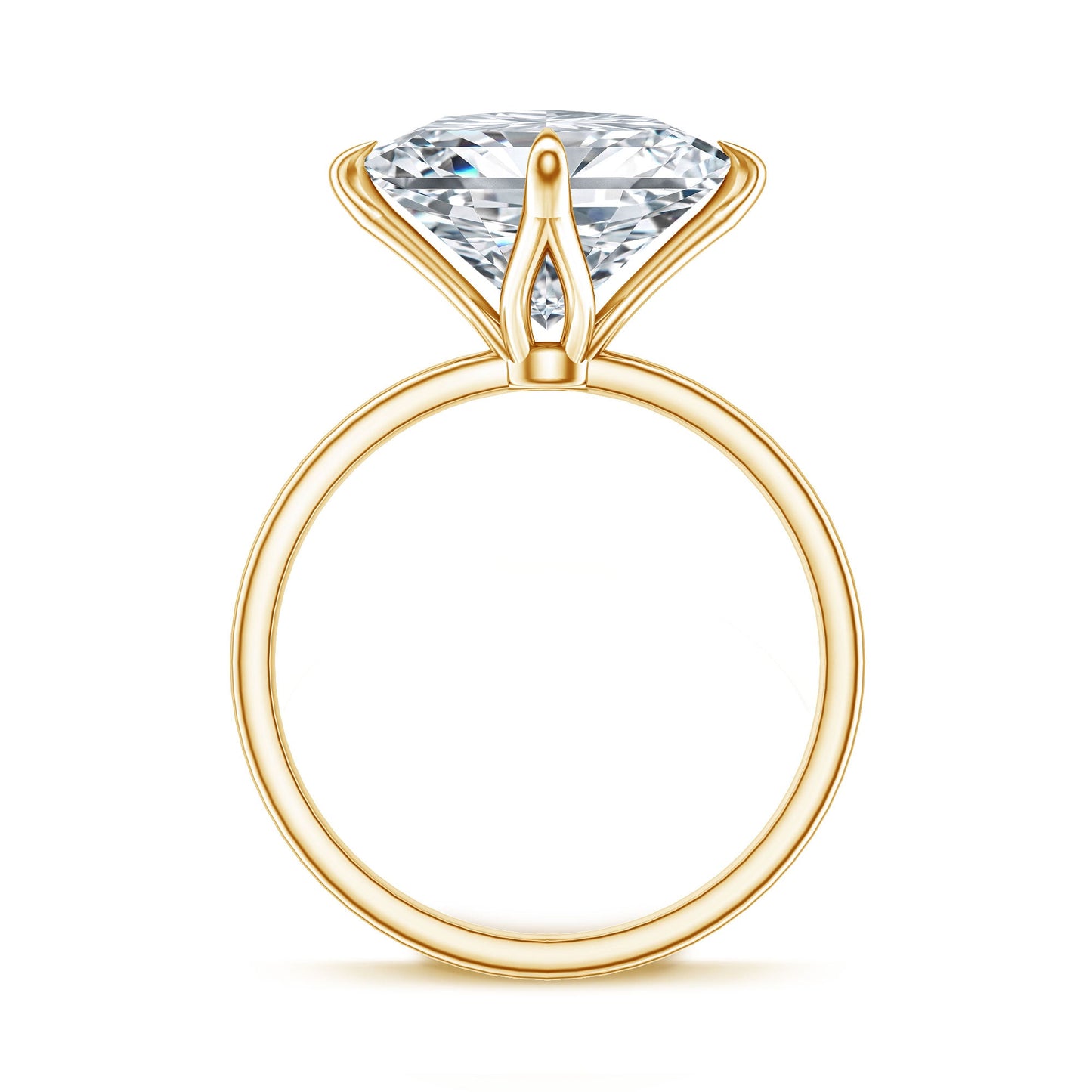 Solitaire 5 Carat Princess Cut Lab Grown Diamond Huge Engagement Ring with IGI Certificate