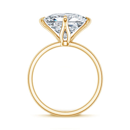 Solitaire 5 Carat Princess Cut Lab Grown Diamond Huge Engagement Ring with IGI Certificate