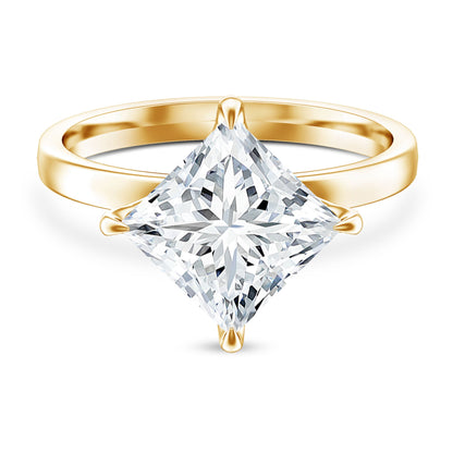 Solitaire 5 Carat Princess Cut Lab Grown Diamond Huge Engagement Ring with IGI Certificate