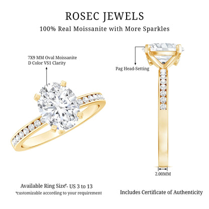 IGI Certified 2 Carat Lab Grown Diamond Oval Engagement Ring With Side Stones