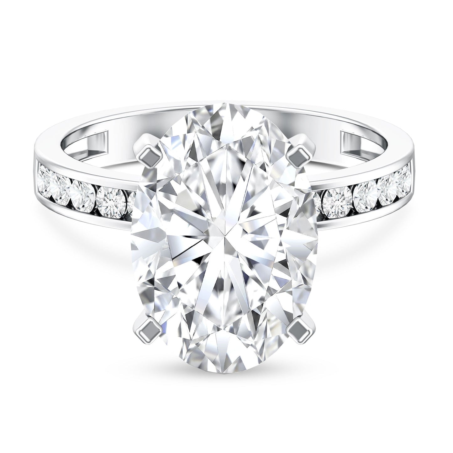 Oval Cut 5 Carat Lab Grown Diamond Big Engagement Ring with IGI Certificate