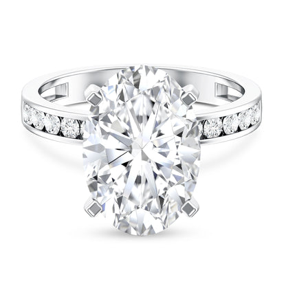 Oval Cut 5 Carat Lab Grown Diamond Big Engagement Ring with IGI Certificate