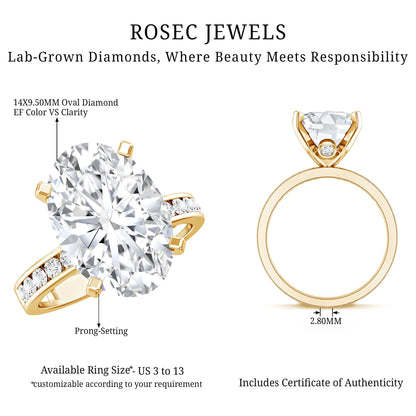 Oval Cut 5 Carat Lab Grown Diamond Big Engagement Ring with IGI Certificate