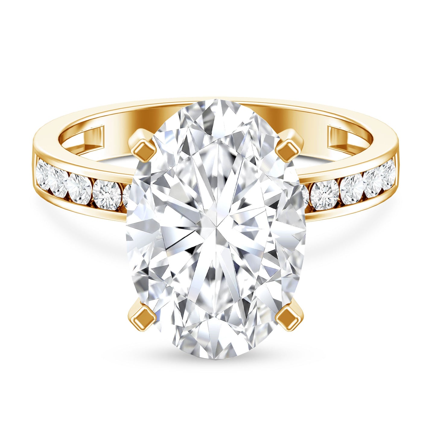 Oval Cut 5 Carat Lab Grown Diamond Big Engagement Ring with IGI Certificate