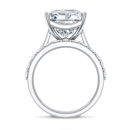 IGI Certified 4 Carat Princess Cut Lab Grown Diamond Solitaire Wedding Ring Set