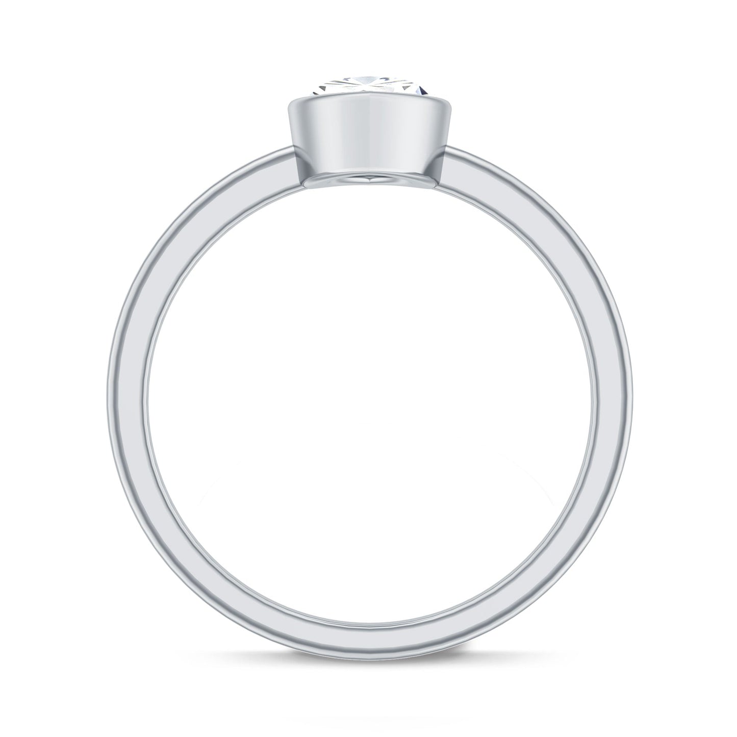 IGI Certified 1 Carat Marquise Lab Grown Diamond Engagement Ring in Bezel Setting