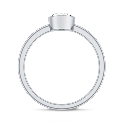 IGI Certified 1 Carat Marquise Lab Grown Diamond Engagement Ring in Bezel Setting