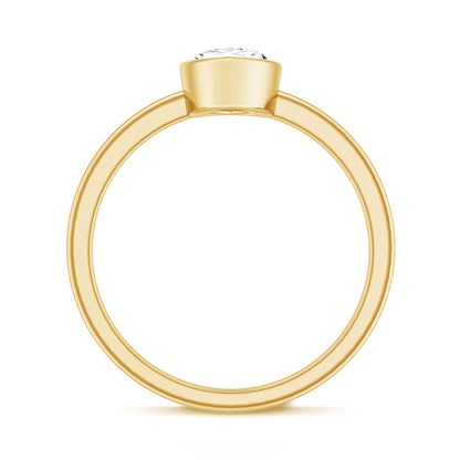 IGI Certified 1 Carat Marquise Lab Grown Diamond Engagement Ring in Bezel Setting