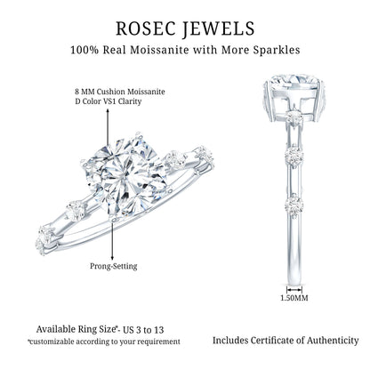 Cushion Cut 2 Carat Lab Grown Diamond Solitaire Engagement Ring with IGI Certificate
