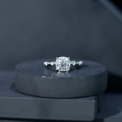 Cushion Cut 2 Carat Lab Grown Diamond Solitaire Engagement Ring with IGI Certificate
